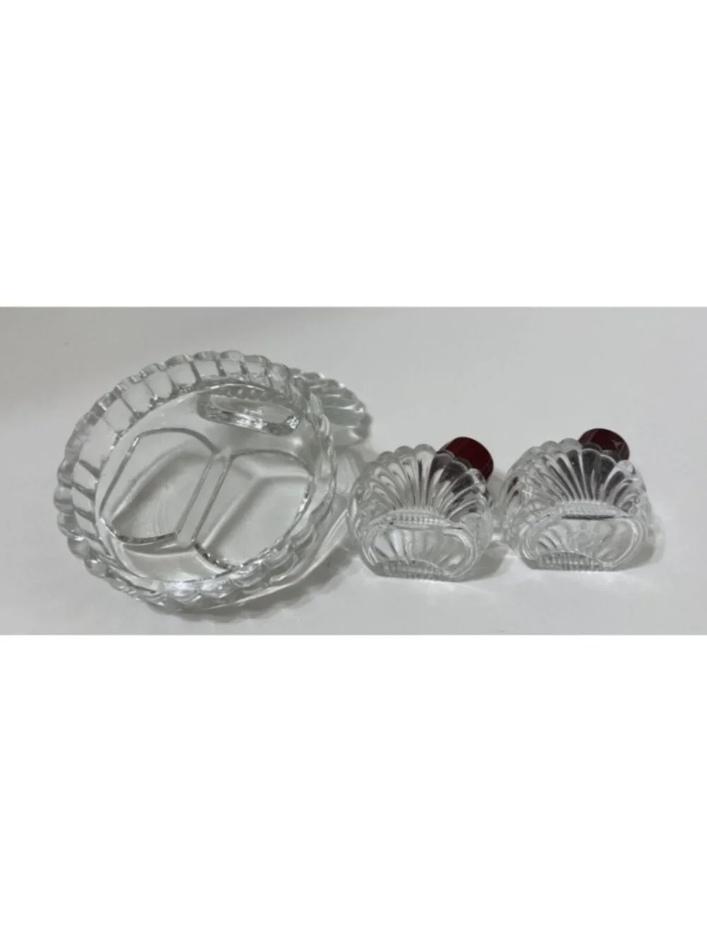Vintage Glass Turkey Bird Salt & Pepper Shakers Art Deco Thanksgiving